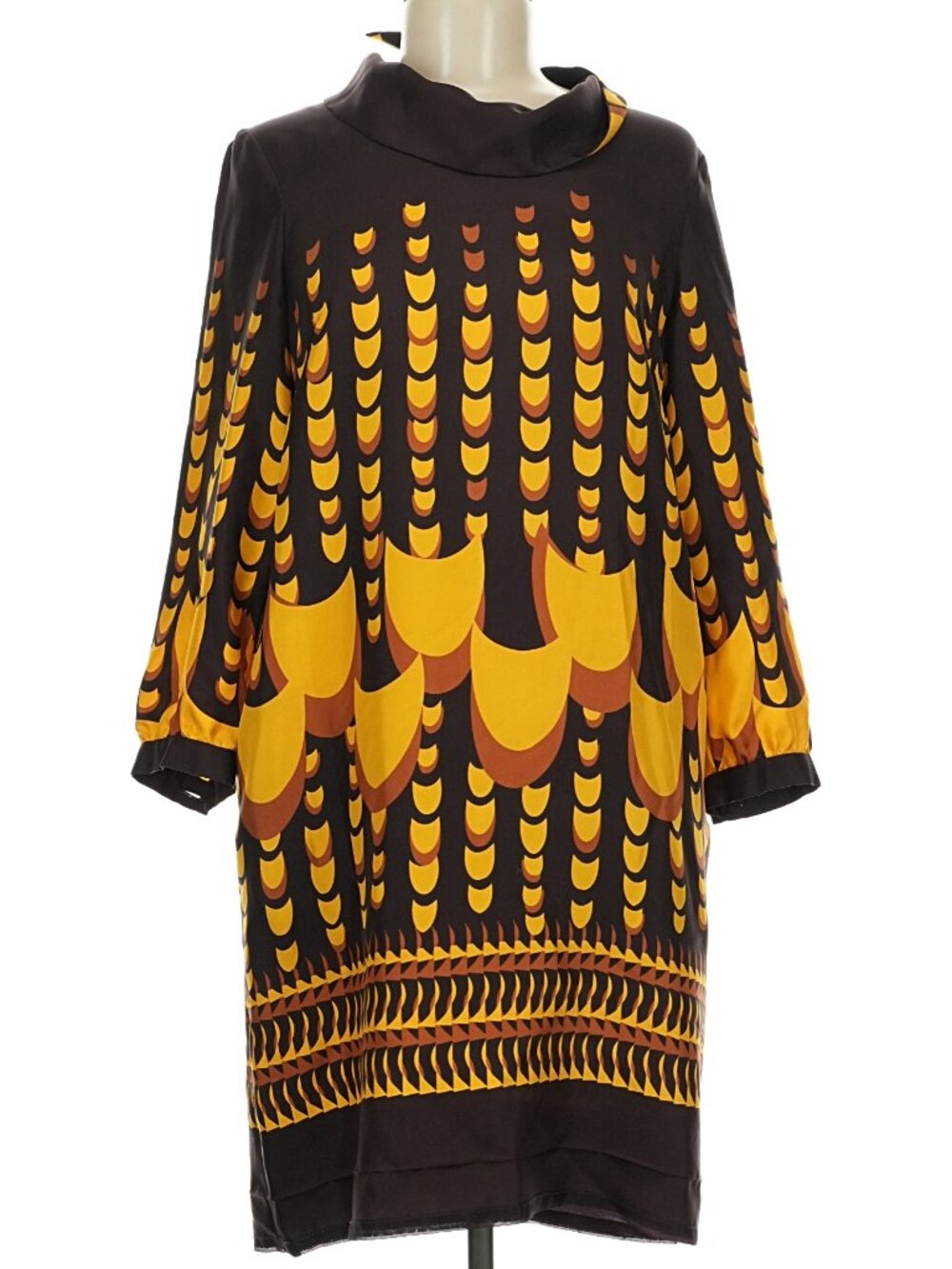 J. Crew Collection Italian Deco Print Rollneck Silk Dress 6 | $350 Fall 2008